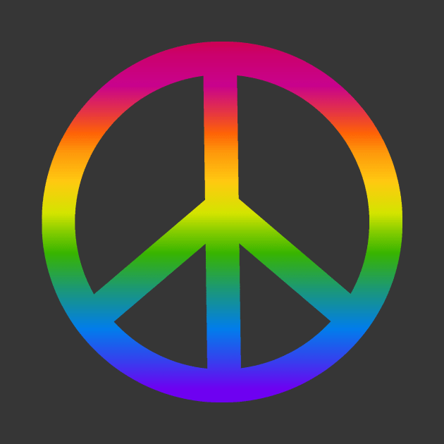 Rainbow Peace Symbol by RawSunArt