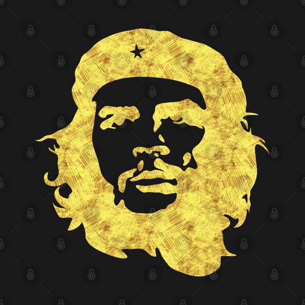 Che Guevara Portrait THE REBEL Abstract Tattoo Black and Gold style by Naumovski