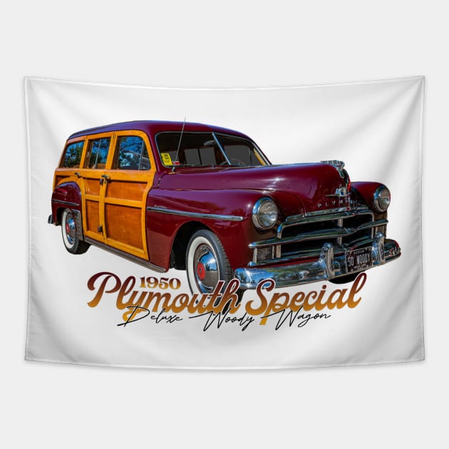 1950 Plymouth Special Deluxe Woody Wagon Tapestry by Gestalt Imagery