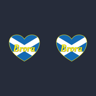 Brora Scotland UK Scotland Flag Heart T-Shirt