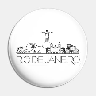 Rio De Janeiro Minimal Skyline Pin