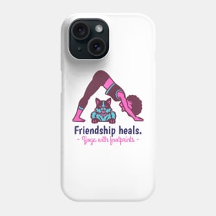 frienship heal, yoga with footprints Phone Case