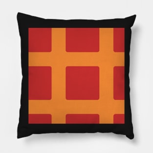 graphic mustard and red orange block pattern Pillow