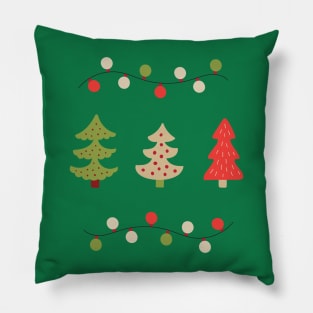 Christmas Trees and Lights Holiday Season Pillow