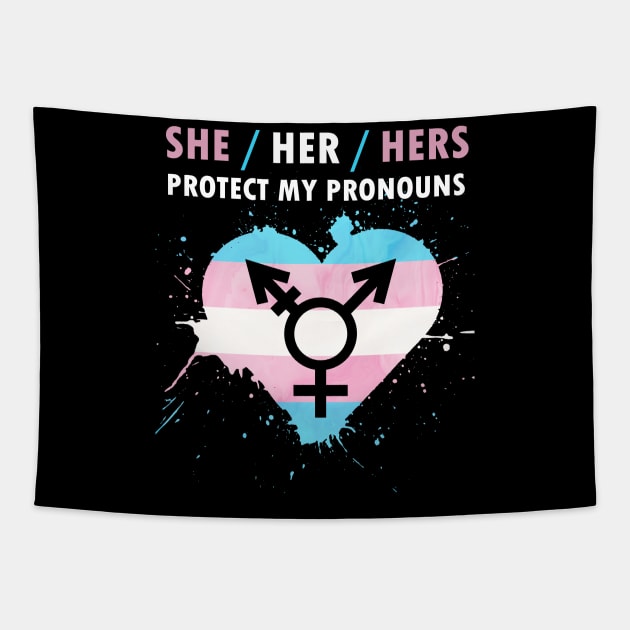 Protect My Pronouns She/Her/Hers For LGBT Tapestry by MarYouLi