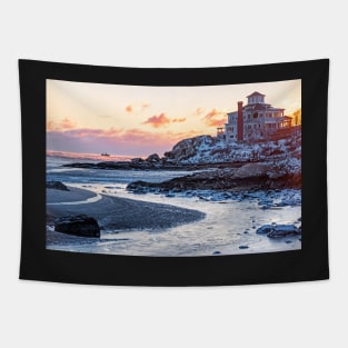 Frosty Morning on Good Harbor Beach Gloucester MA Mansion Tapestry