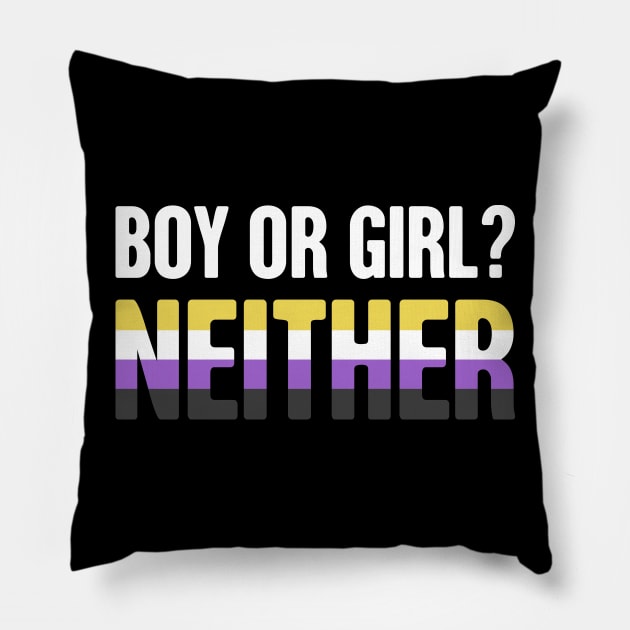 Funny Non-Binary Pride | Gender Identity Genderqueer Pillow by MeatMan