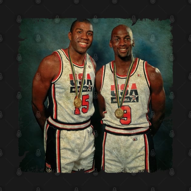 Magic Johnson and Michael Jordan by MJ23STORE