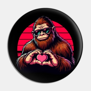 Bigfoot Sasquatch Lover Vintage Valentine's Day Romantic Pin