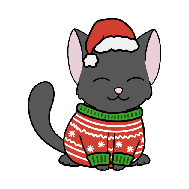 Christmas Sweater Black Cat by BiscuitSnack