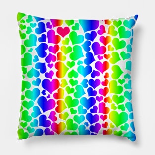 pride rainbow hearts Pillow