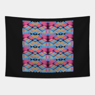 Colorful symmetrical striped patterns Tapestry