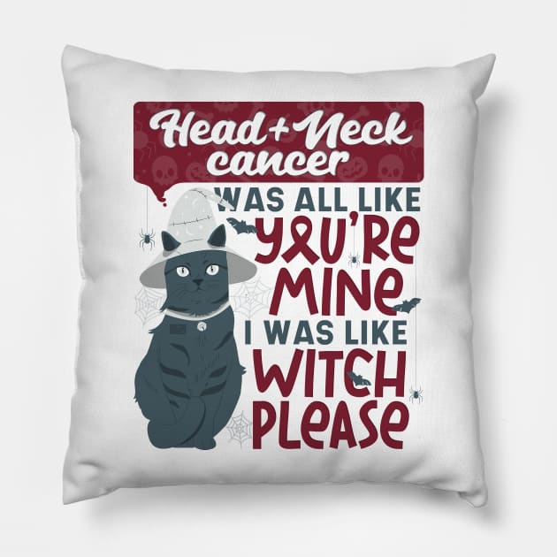 Funny Head & Neck Cancer Mine Witch Please Halloween Fur Cat Pillow by porcodiseno