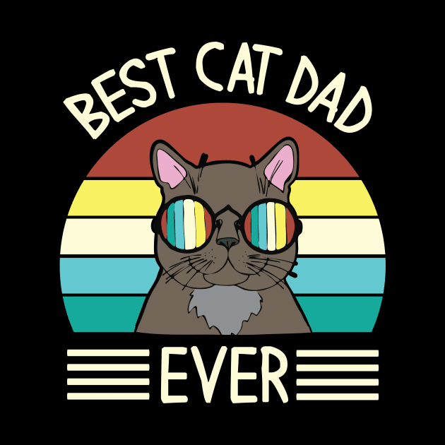 Vintage Cat Happy Father Day Best Cat Dad Ever Daddy Papa by bakhanh123