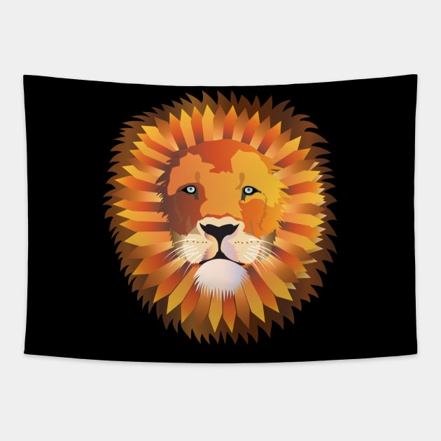 Lion head Tapestry by mypointink