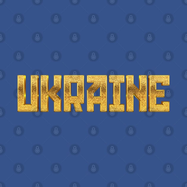 Ukraine / Solidarity Gold Typography Design by DankFutura