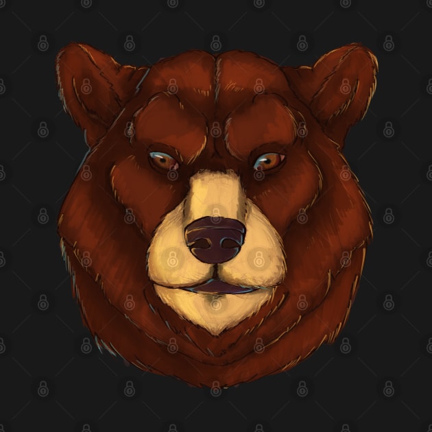 Face Grizzly bear by GhoneamArt