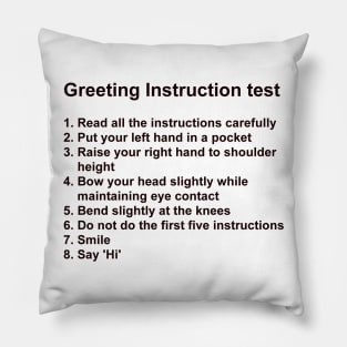 Greeting Instructions Pillow