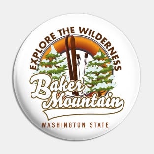 Baker Mountain Washington state ski logo Pin