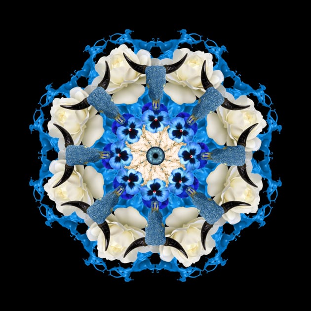 blue magic cow mandala by burenkaUA