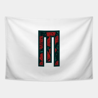 Modern Rose Floral Initial Name Alphabet - Letter M Tapestry