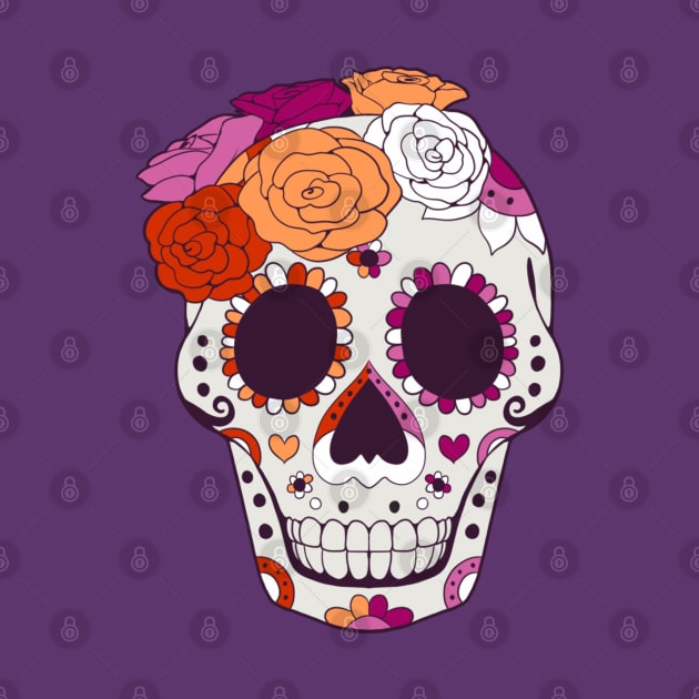 Lesbian Pride - Sugarskull Dia De Los Muertos by celestinaart