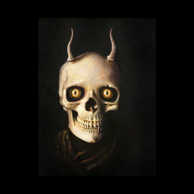 Gothic Horned Devil Skull by mictomart