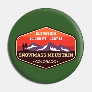 Snowmass Mountain Colorado - 14ers Mountain Climbing Badge Pin