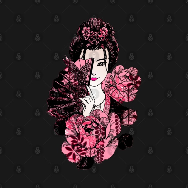 Japanese Geisha Chrysanthemum Kimono 108 by dvongart