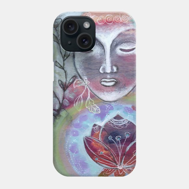 Buddha and Lotus Phone Case by gaea