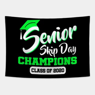 Senior 2020 skip day champion class of 2020 green black t-shirt Tapestry