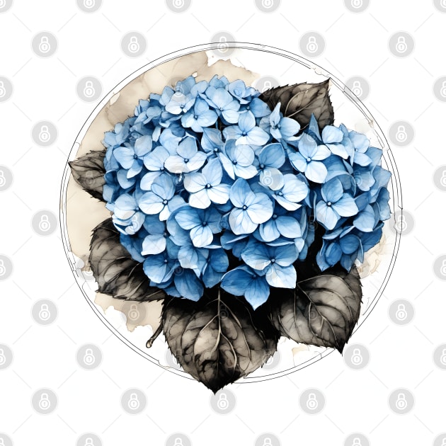 Hydrangea Flowers Circle Design by craftydesigns