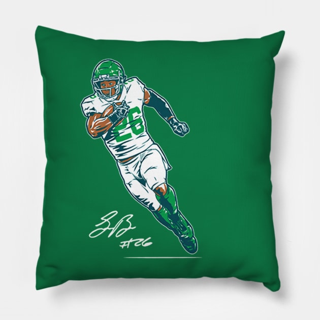 Saquon Barkley Philly Superstar Pose Pillow by artbygonzalez