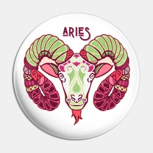 Vibrant Zodiac Aries Pin