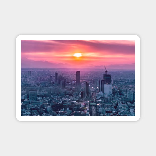 Sunset over Tokyo Magnet by TokyoLuv