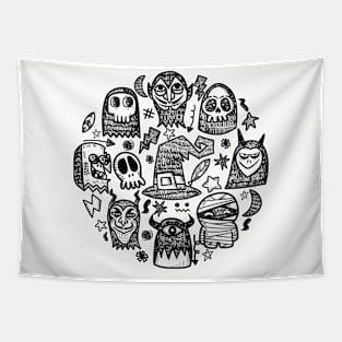 Halloween Characters Tapestry