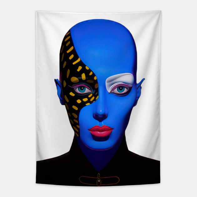 Divided Persona: Blue Mystique Tapestry by TooplesArt