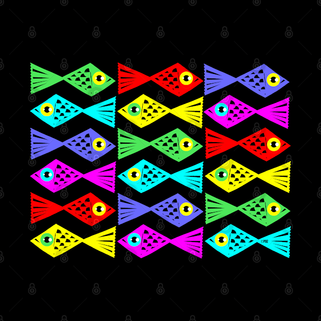 Colorful School of Fish Pattern by pozLOVE