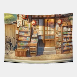 A Japanese Genarel Store - Anime Drawing Tapestry