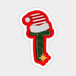 Letter T - Christmas Letter Magnet