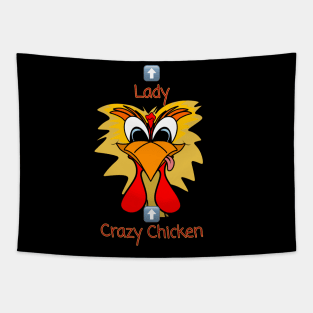 Crazy Chicken Lady Tapestry