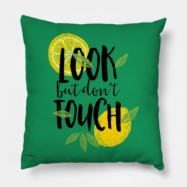 Look But Don't Touch Pillow by CoffeeandTeas