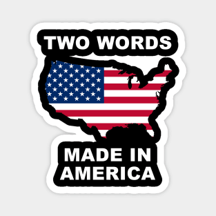 Two Words Made In America Magnet