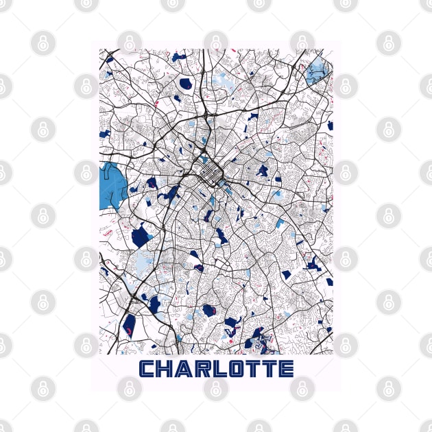 Charlotte - North Carolina MilkTea City Map by tienstencil