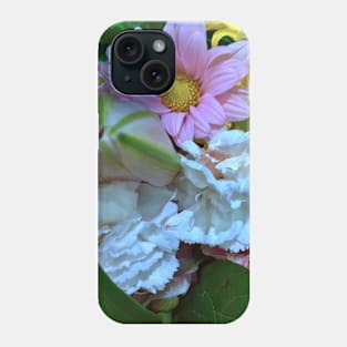 White, Pink and Yellow Holiday Bouquet - Merry Christmas - Christmas Gift Phone Case