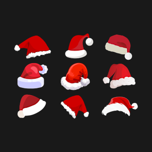 Santa Hats Collection: Get Into the Festive Spirit! Merry Christmas! T-Shirt