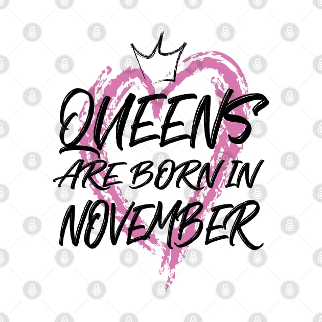 Queens are born in November by V-shirt