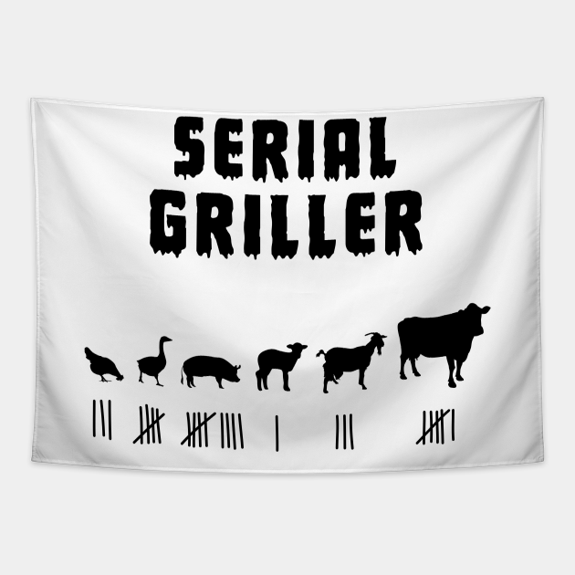BBQ Grilling Grill Funny Serial Griller Grill Rule Tapestry TeePublic