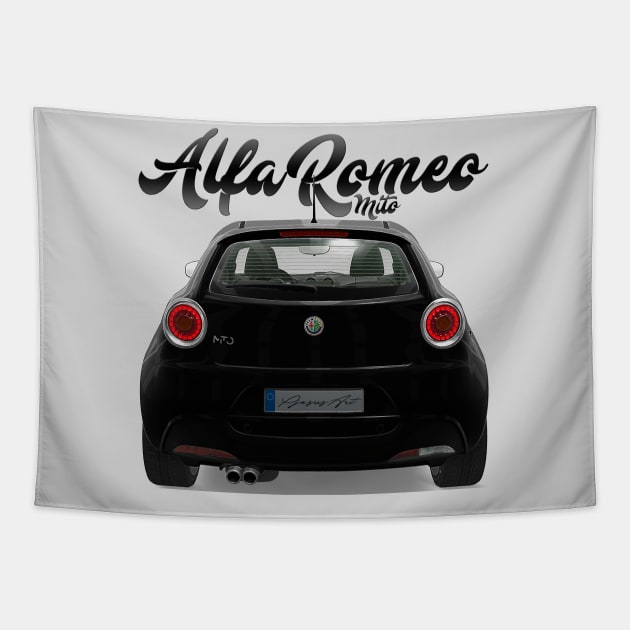 ALFA ROMEO Mito black back Tapestry by PjesusArt