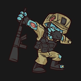 Military Dabbing/ a Soldier Dabbing Zombie T-Shirt